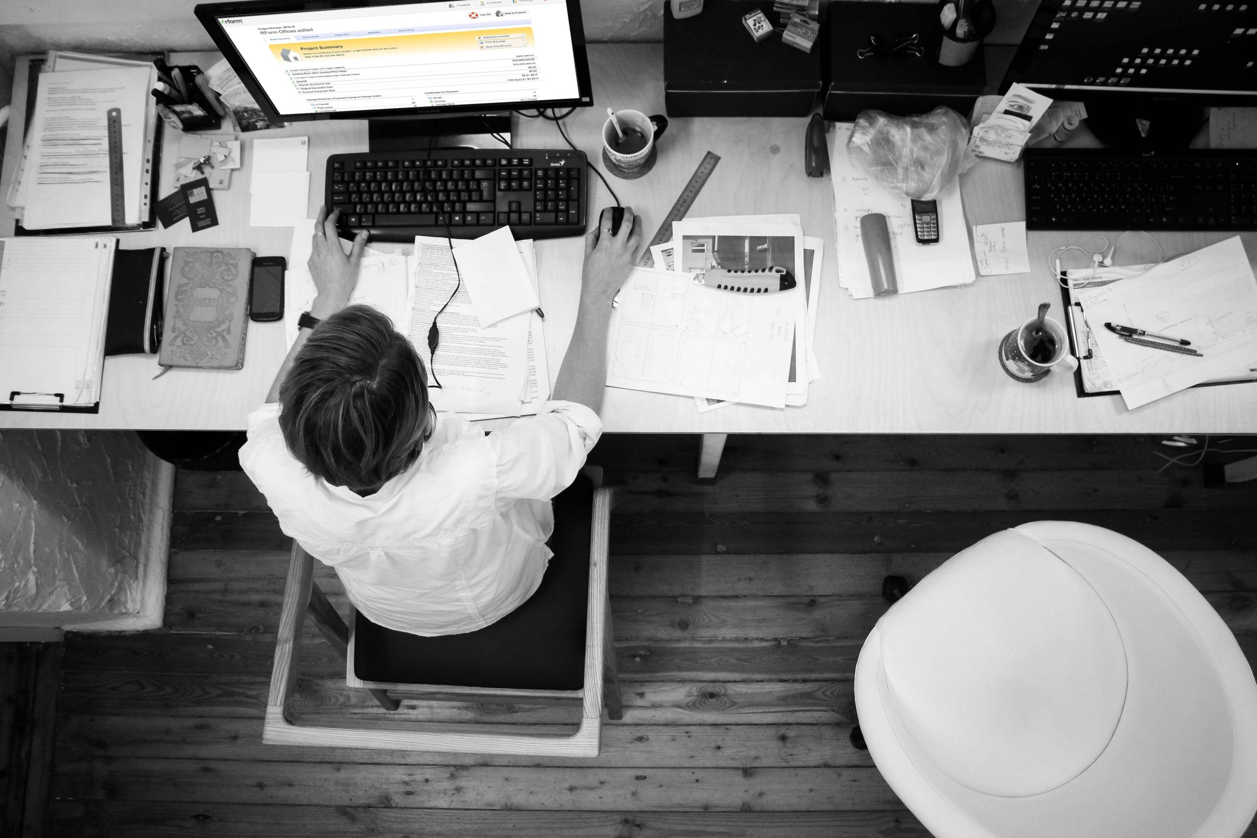 An architect at their desk