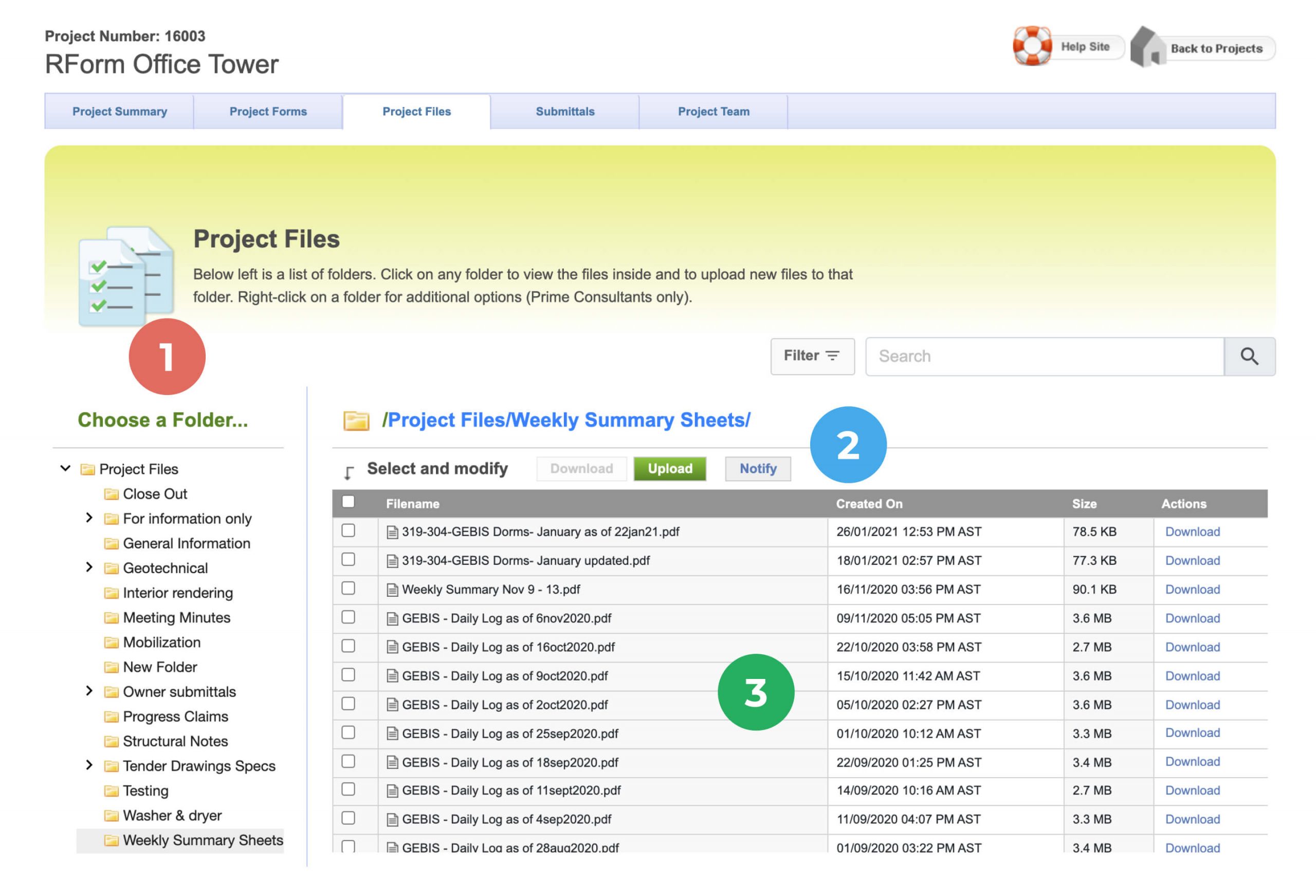 Project files and Document Management - Contract Administration Software